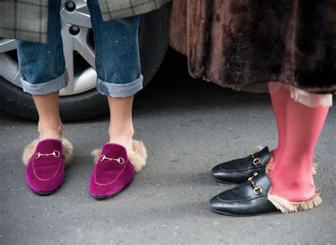 furry gucci shoes|gucci mules street style.